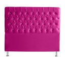 Ver imagem 1 de Cabeceira de Cama Box Bella Casal 140 Cm Suede Botão Cristal Rosa Pink Ec Móveis