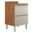 Ver imagem 1 de Balcão de Cozinha Proença 60cm 1 Porta e 1 Gaveta Nogueira Touch/nude Prime Tx com Tampo Mdf -