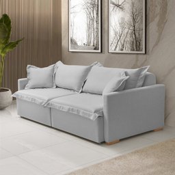 Sofá Cama Portinari 2 Lugares Retrátil Claro 216 Cm - 1
