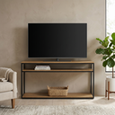 Ver imagem 1 de Rack para TV Industrial em MDF e Ferro 150cm Paris Freijó/Preto