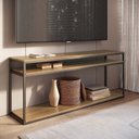 Ver mais imagens de Rack para TV Industrial em MDF e Ferro 150cm Paris Freijó/Preto