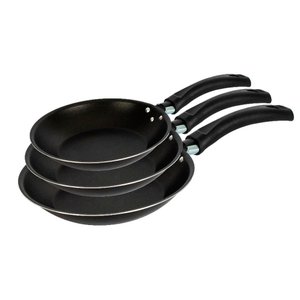 Conjunto de Frigideiras Francesa Antiaderente 18, 20 e 22 Cm Preto Luz