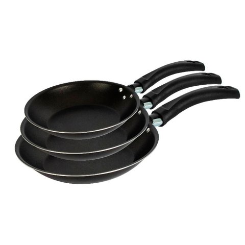 Conjunto de Frigideiras Francesa Antiaderente 18, 20 e 22 Cm Preto Luz