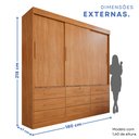 Ver imagem 3 de Guarda-roupa 3 Portas 9 Gavetas Florença Espresso Móveis