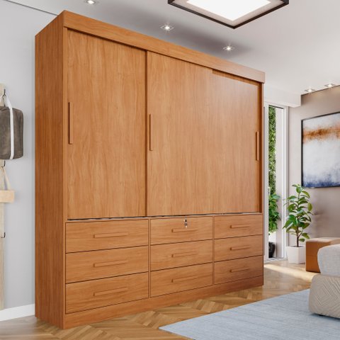 Guarda-roupa 3 Portas 9 Gavetas Florença Espresso Móveis