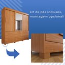 Ver imagem 7 de Guarda-Roupa 3 Portas 9 Gavetas com Espelho Florença Espresso Móveis Marrom/Cinamomo