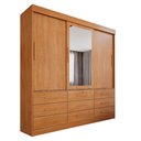Ver imagem 2 de Guarda-Roupa 3 Portas 9 Gavetas com Espelho Florença Espresso Móveis Marrom/Cinamomo