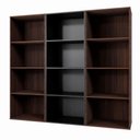 Ver imagem 3 de Estante Livros Escritório 180 cm 12 Nichos Abertos F5 Office Cor:Louro Preto com Preto
