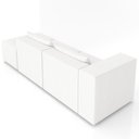 Ver imagem 6 de Sofá 3 Lugares com Puff para Sala Living 298cm Austin P08 Bouclê Branco - Lyam Decor