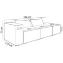 Ver imagem 5 de Sofá 3 Lugares com Puff para Sala Living 298cm Austin P08 Bouclê Branco - Lyam Decor