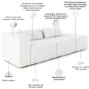 Ver imagem 4 de Sofá 3 Lugares com Puff para Sala Living 298cm Austin P08 Bouclê Branco - Lyam Decor