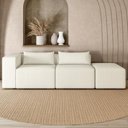 Ver imagem 2 de Sofá 3 Lugares com Puff para Sala Living 298cm Austin P08 Bouclê Branco - Lyam Decor