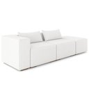 Ver imagem 1 de Sofá 3 Lugares com Puff para Sala Living 298cm Austin P08 Bouclê Branco - Lyam Decor