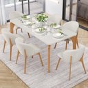 Ver imagem 2 de Kit 02 Cadeiras de Jantar e Estar Living Estofada Mia L02 Bouclê Cru - Lyam Decor