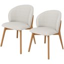 Ver imagem 1 de Kit 02 Cadeiras de Jantar e Estar Living Estofada Mia L02 Bouclê Cru - Lyam Decor