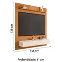 Ver imagem 3 de Painel para TV até 55 Polegadas Ripado Impressão 3D Avante com Nicho 1,34m Cedro/Off White Edn