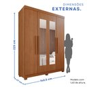 Ver imagem 4 de Guarda-Roupa 4 Portas 3 Gavetas com Espelho com Pés New Malibu Espresso Móveis Marrom/Cinamomo