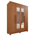 Ver imagem 3 de Guarda-Roupa 4 Portas 3 Gavetas com Espelho com Pés New Malibu Espresso Móveis Marrom/Cinamomo