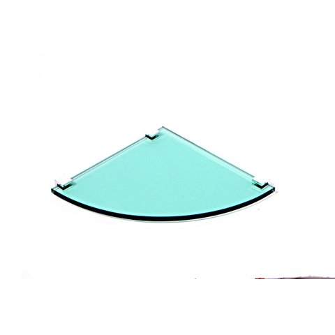 Porta Shampoo de Canto Curvo em Vidro Verde Lapidado - Aquabox - 20cmx20cmx8mm