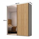 Ver imagem 4 de Roupeiro Veneto MDF 2 Portas com Espelho 183x230cm Cinza/Olmo 1001