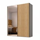 Ver imagem 2 de Roupeiro Veneto MDF 2 Portas com Espelho 183x230cm Cinza/Olmo 1001