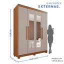 Ver imagem 4 de Guarda-Roupa 4 Portas 3 Gavetas com Espelho com Pés New Malibu Espresso Móveis Marrom/Cinamomo/Off White