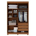Ver imagem 2 de Guarda-Roupa 4 Portas 3 Gavetas com Espelho com Pés New Malibu Espresso Móveis Marrom/Cinamomo/Off White