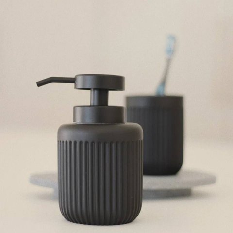 Porta Sabonete Liquido Cimento Preto Mart