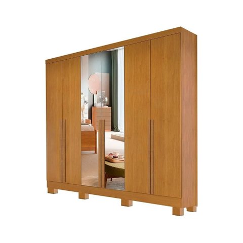 Guarda Roupa Casal Master 2.40 6 Portas, com Espelho Externo, 100% MDF | Bianchi