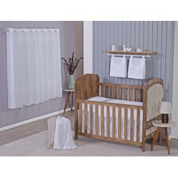 Enxoval de Bebe Kit de Berço Americano Cortina Algodão Menino Menina 7 Peças:branco - 1