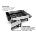 Ver imagem 6 de Escorredor de Louça Calha Úmida Speciale 32x58x22cm em Aço Inox com Bandeja Coletora
