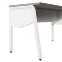 Ver mais imagens de Escrivaninha para Escritório Tampo Chanfrado 120cm Cinza Sagrado com Branco F5 Office