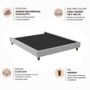 Ver imagem 4 de Cama Casal Base Box Pés Madeira 148 cm Otto Bouclé Cinza Claro - Nexta Casa