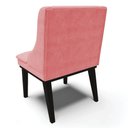 Ver imagem 4 de Kit 10 Cadeiras Estofadas Para Sala De Jantar Base Fixa De Madeira Preto Lia Suede Rosê - Ibiza