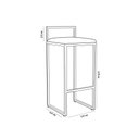 Ver imagem 3 de Kit 02 Banqueta Alta Industrial 0,78 cm Metal Preto Suede Preto - Vallisa Decor