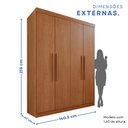 Ver imagem 4 de Guarda-roupa 4 Portas 3 Gavetas New Malibu Espresso Móveis