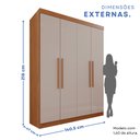 Ver imagem 4 de Guarda-Roupa 4 Portas 3 Gavetas New Malibu Espresso Móveis Marrom/Cinamomo/Off White