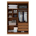 Ver imagem 2 de Guarda-Roupa 4 Portas 3 Gavetas New Malibu Espresso Móveis Marrom/Cinamomo/Off White