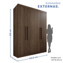 Ver imagem 4 de Guarda-roupa 4 Portas 3 Gavetas New Malibu Espresso Móveis