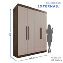 Ver imagem 4 de Guarda-roupa 4 Portas 3 Gavetas New Malibu Espresso Móveis