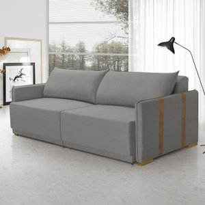 Sofá Cama Mônaco Cinza Escuro Retrátil 184 Cm