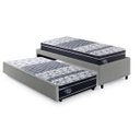 Ver imagem 1 de Bicama Box Solteiro 88x188 Courino Linho Cinza com Dois Colchões Gransleep Molas Verticoil Ecoflex