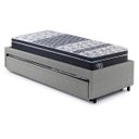 Ver imagem 4 de Bicama Box Solteiro 88x188 Courino Linho Cinza com Dois Colchões Gransleep Molas Verticoil Ecoflex
