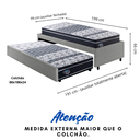 Ver imagem 2 de Bicama Box Solteiro 88x188 Courino Linho Cinza com Dois Colchões Gransleep Molas Verticoil Ecoflex