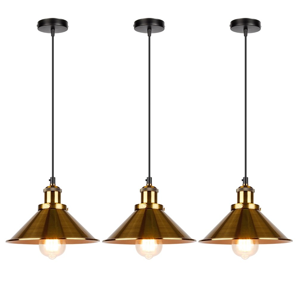 Luminária pendente vintage cor branca, abajur pendurado retrô, iluminação restaurante, bar, - 3 Peça - 1
