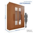 Ver imagem 4 de Guarda-Roupa 4 Portas 3 Gavetas com Espelho New Malibu Espresso Móveis Marrom/Cinamomo