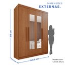 Ver imagem 4 de Guarda-roupa 4 Portas 3 Gavetas com Espelho New Malibu Espresso Móveis