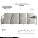 Ver imagem 3 de Sofá Cama Modulado Retrátil e Reclinável Decorativo Varsóvia 316cm Bouclê Cinza G33 - Gran Belo