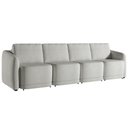 Ver imagem 2 de Sofá Cama Modulado Retrátil e Reclinável Decorativo Varsóvia 316cm Bouclê Cinza G33 - Gran Belo