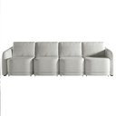 Ver imagem 6 de Sofá Cama Modulado Retrátil e Reclinável Decorativo Varsóvia 316cm Bouclê Cinza G33 - Gran Belo